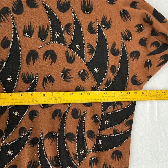 80s Vintage Eminent Wool Blend Patterned Sweater Crewneck Womens M *Needs Repair - Picture 9 of 11